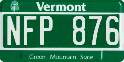 VT license plate NFP876