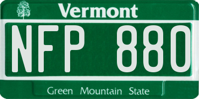 VT license plate NFP880