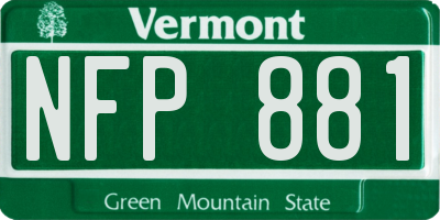 VT license plate NFP881