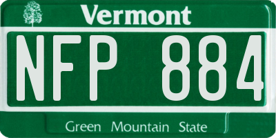 VT license plate NFP884