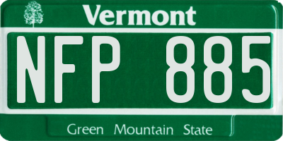 VT license plate NFP885