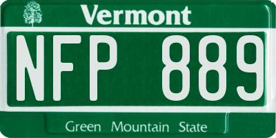 VT license plate NFP889