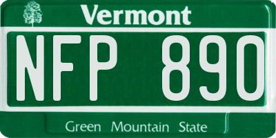 VT license plate NFP890