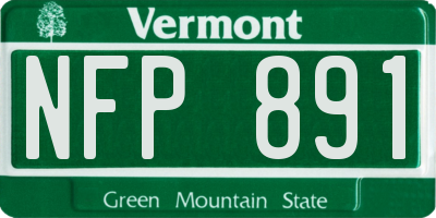 VT license plate NFP891