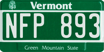 VT license plate NFP893