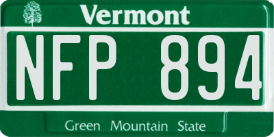 VT license plate NFP894