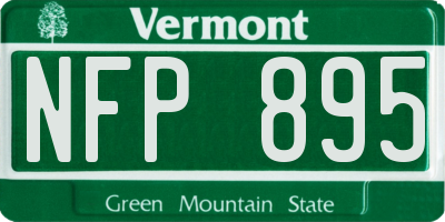 VT license plate NFP895