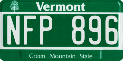 VT license plate NFP896