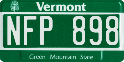 VT license plate NFP898
