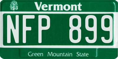 VT license plate NFP899