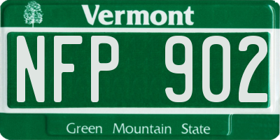 VT license plate NFP902