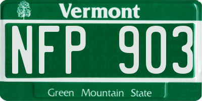 VT license plate NFP903