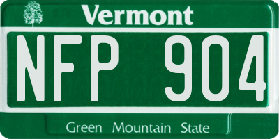 VT license plate NFP904