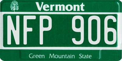 VT license plate NFP906