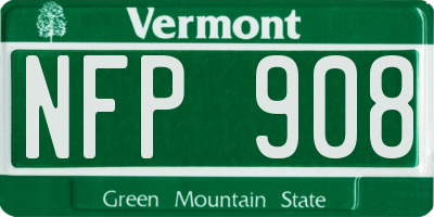 VT license plate NFP908