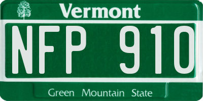 VT license plate NFP910