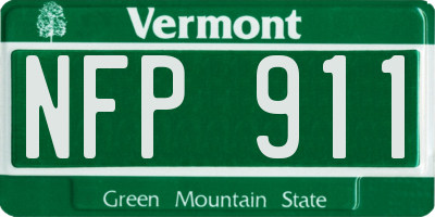 VT license plate NFP911