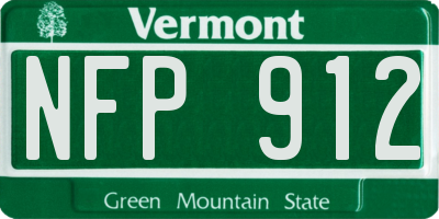 VT license plate NFP912