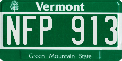 VT license plate NFP913