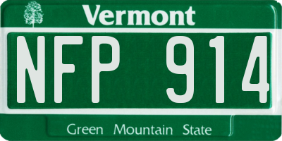 VT license plate NFP914