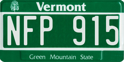 VT license plate NFP915