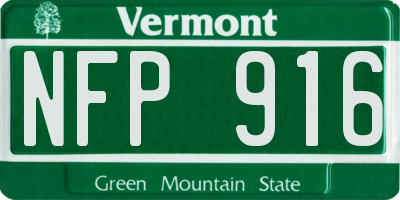 VT license plate NFP916