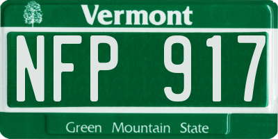 VT license plate NFP917