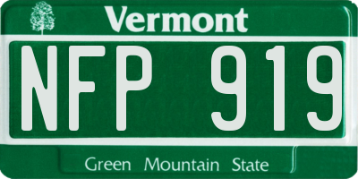 VT license plate NFP919