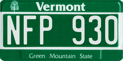 VT license plate NFP930