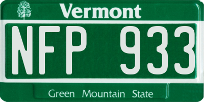VT license plate NFP933