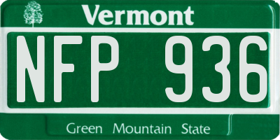 VT license plate NFP936