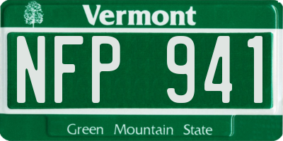 VT license plate NFP941