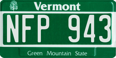 VT license plate NFP943