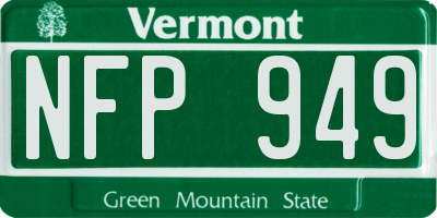 VT license plate NFP949