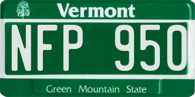 VT license plate NFP950