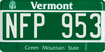 VT license plate NFP953