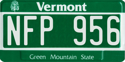 VT license plate NFP956