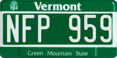 VT license plate NFP959