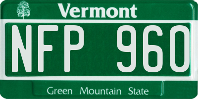 VT license plate NFP960