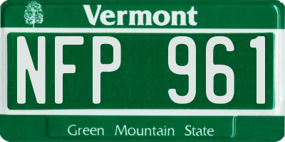 VT license plate NFP961