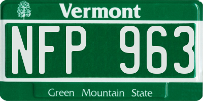 VT license plate NFP963