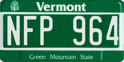 VT license plate NFP964