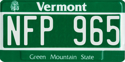 VT license plate NFP965