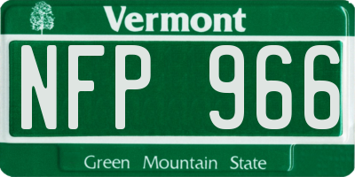 VT license plate NFP966
