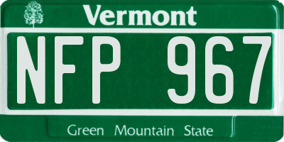 VT license plate NFP967