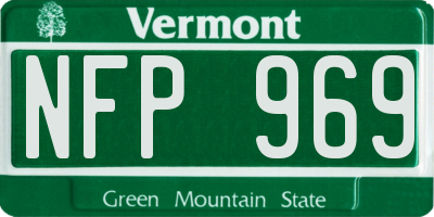 VT license plate NFP969