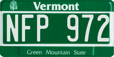 VT license plate NFP972