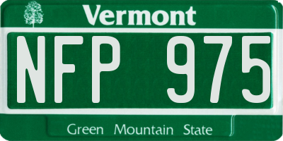 VT license plate NFP975