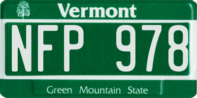 VT license plate NFP978