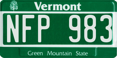 VT license plate NFP983